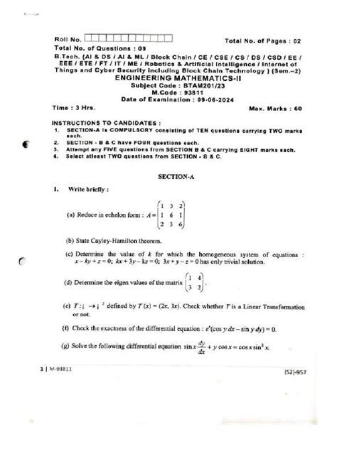 Ptu Previous Year Question Papers