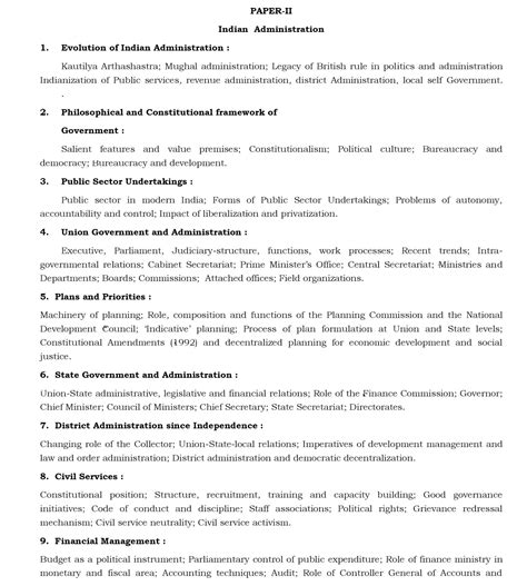 Public Administration Optional Syllabus