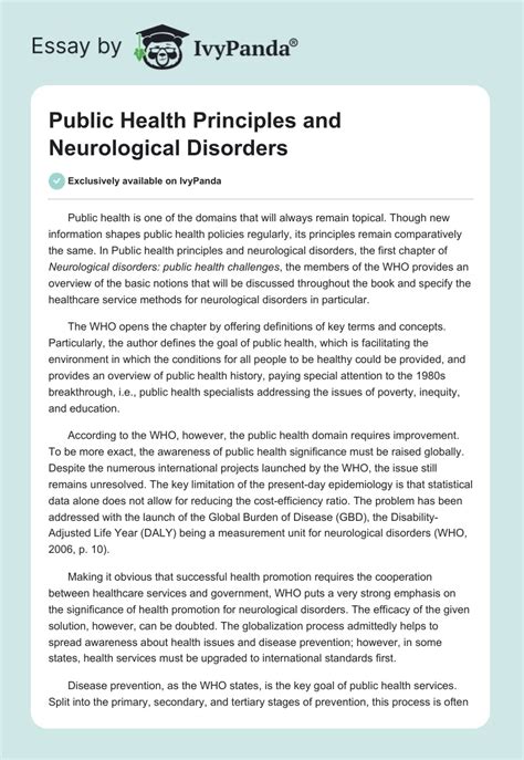 Read Online Public Health Principles And Neurological Disorders Objectives 