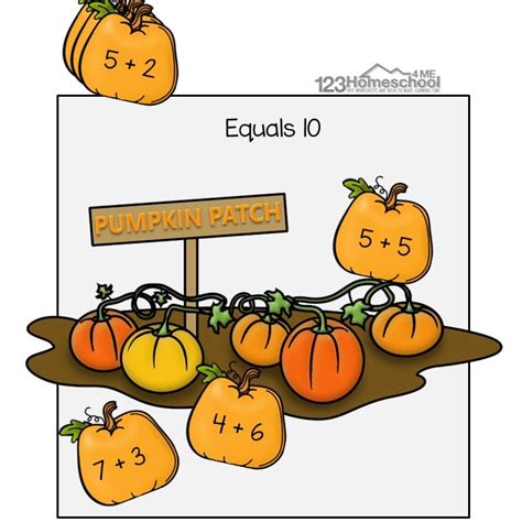 Pumpkin Patch Addition Making 10 Math Activities For Preschool Pumpkin Math Activities - Preschool Pumpkin Math Activities