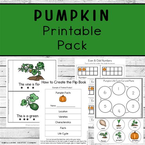 Pumpkin Printable Pack Simple Living Creative Learning Life Cycle Of A Pumpkin Activities - Life Cycle Of A Pumpkin Activities