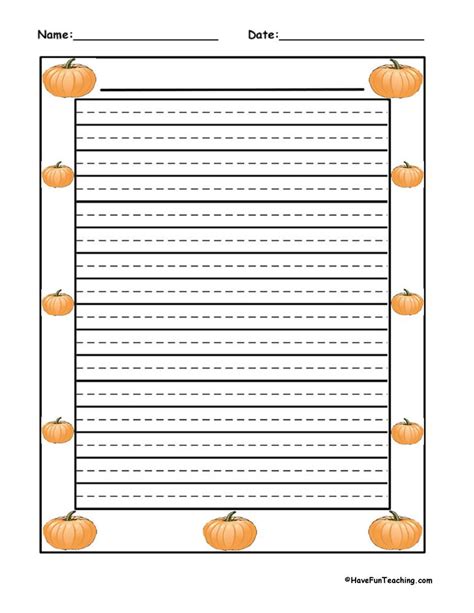 Pumpkin Writing Paper 8 Handwriting Lines A To Pumpkin Writing Paper Printable - Pumpkin Writing Paper Printable