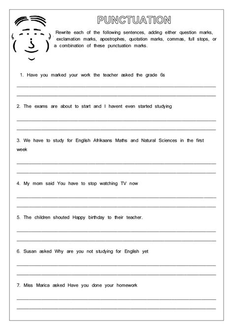 Punctuation Class 5 Worksheet With Answers Netexplainations Worksheet On Punctuation For Grade 5 - Worksheet On Punctuation For Grade 5