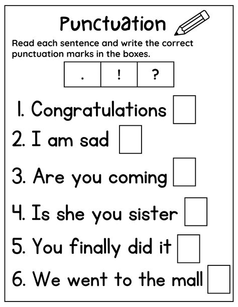 Punctuation Worksheet Exercises For Class 2 Examples With Punctuation Worksheets For Grade 2 - Punctuation Worksheets For Grade 2