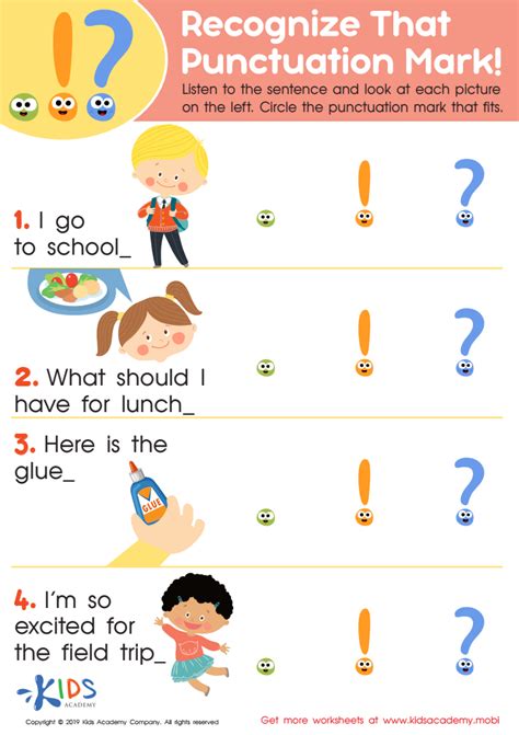 Punctuation Worksheets For Kindergarten Kids Academy Easy Puncyuation Worksheet For Kindergarten - Easy Puncyuation Worksheet For Kindergarten