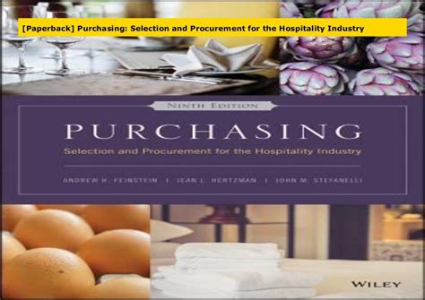 Download Purchasing Selection And Procurement For The Hospitality Industry 
