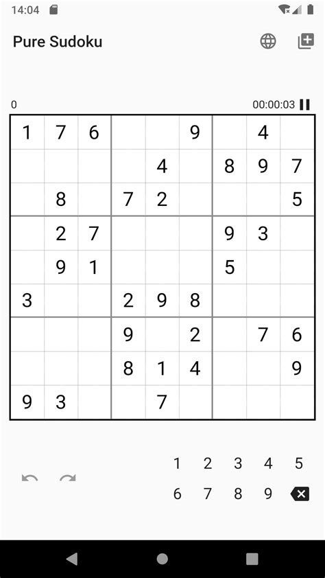 Pure Sudoku  the App screenshot