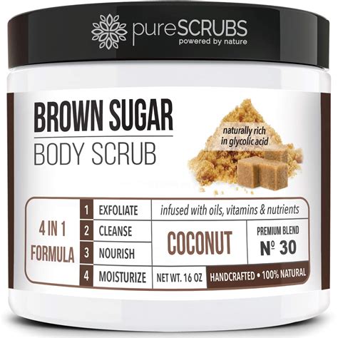 pureSCRUBS Premium Organic Brown Sugar COCONUT FACE & BODY SCRUB …