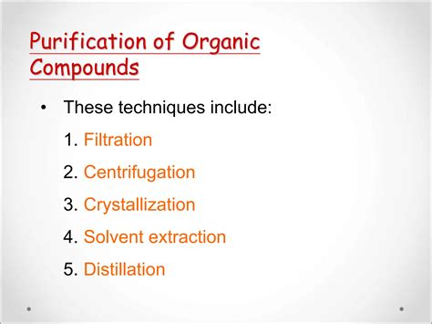 Purification Of Organic Compounds