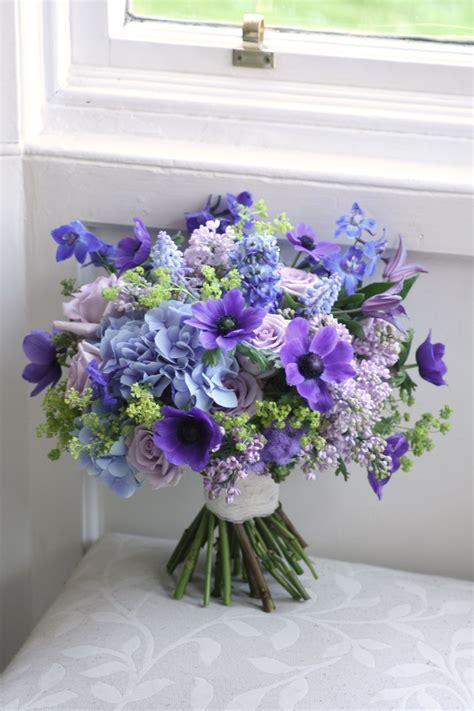 Purple And Blue Flowers Bouquet