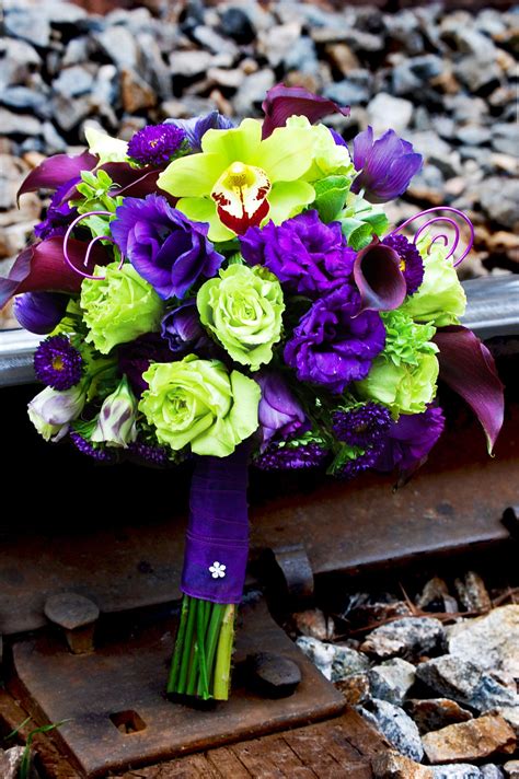 Purple And Green Wedding Flowers