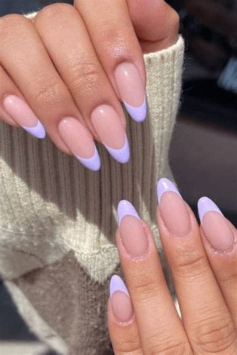 purple and nude nails