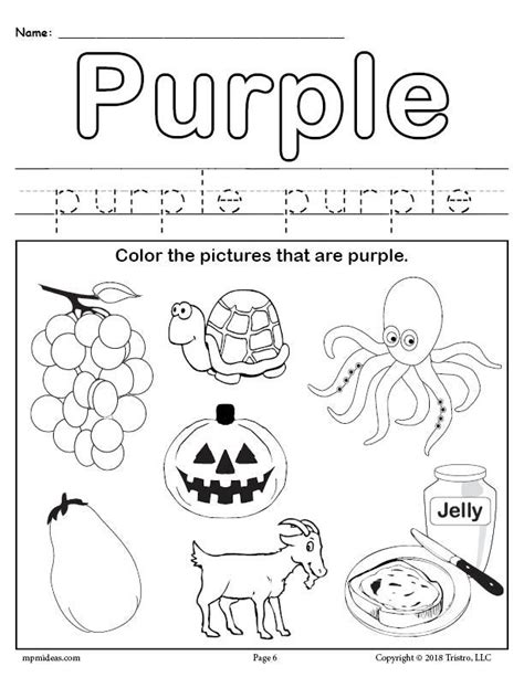 Purple Color Activities And Worksheets For Preschool The Worksheet Coloring Plum  Preschool - Worksheet Coloring Plum, Preschool