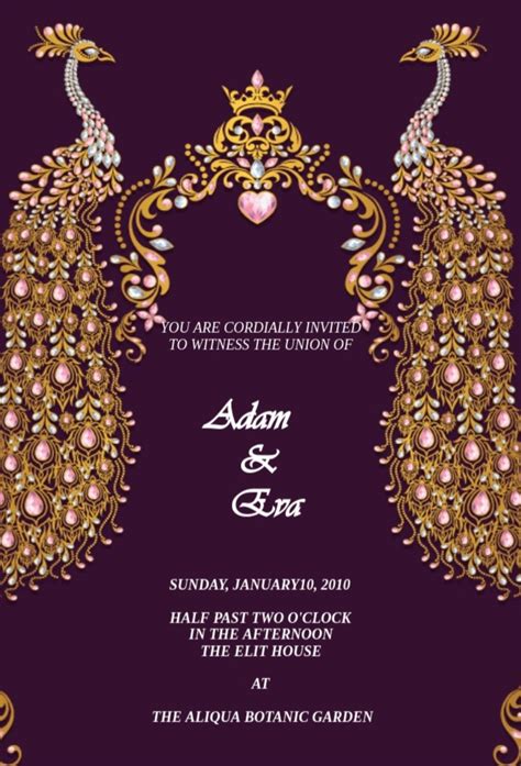 Purple Indian Wedding Card Background