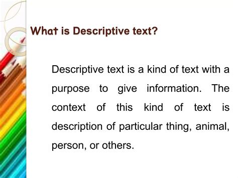 Purpose Of Descriptive Text