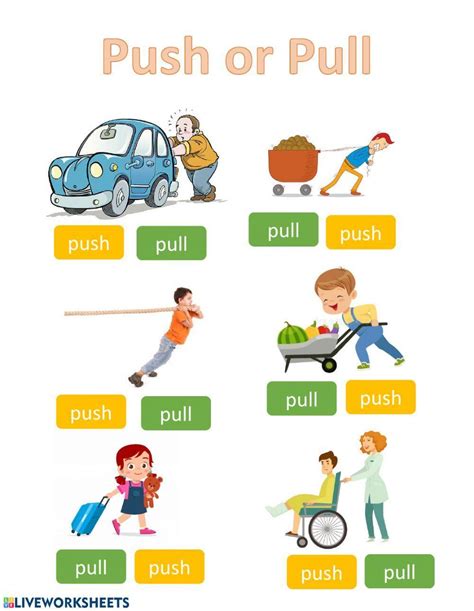 Push And Pull Worksheets Push Or Pull Interactive Push Or Pull Worksheet - Push Or Pull Worksheet