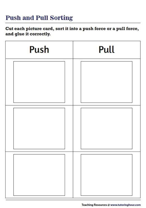 Push And Pull Worksheets Tutoring Hour Push And Pull Worksheet For Kindergarten - Push And Pull Worksheet For Kindergarten