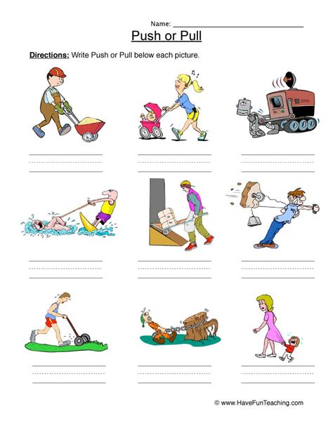 Push Or Pull Force Worksheet Have Fun Teaching Push Or Pull Worksheet - Push Or Pull Worksheet
