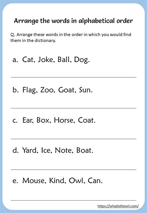 Put The Words In Alphabetical Order Worksheets Word Order Worksheet - Word Order Worksheet