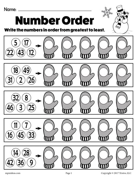 Putting Numbers In Order Worksheet   Math Worksheets Printable Ordering Numbers Worksheets - Putting Numbers In Order Worksheet