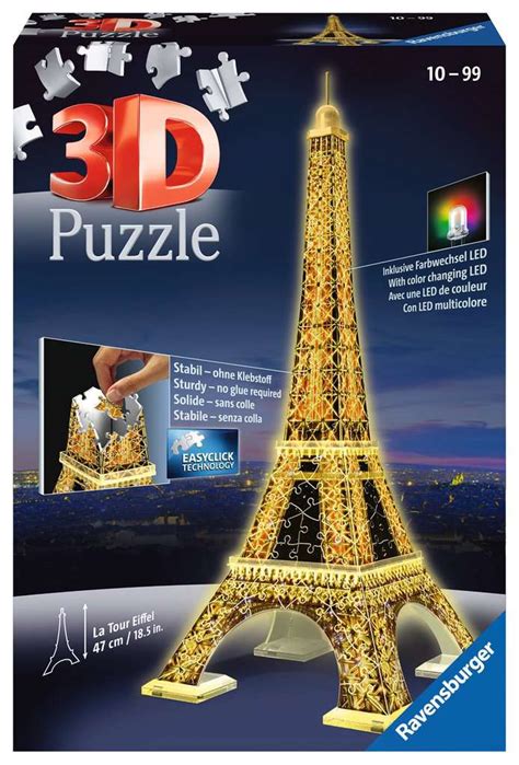 Puzzle 3d Tour Eiffel Illuminée   Puzzle Tour Eiffel 3d Cdiscount Jeux Jouets - Puzzle 3d Tour Eiffel Illuminée