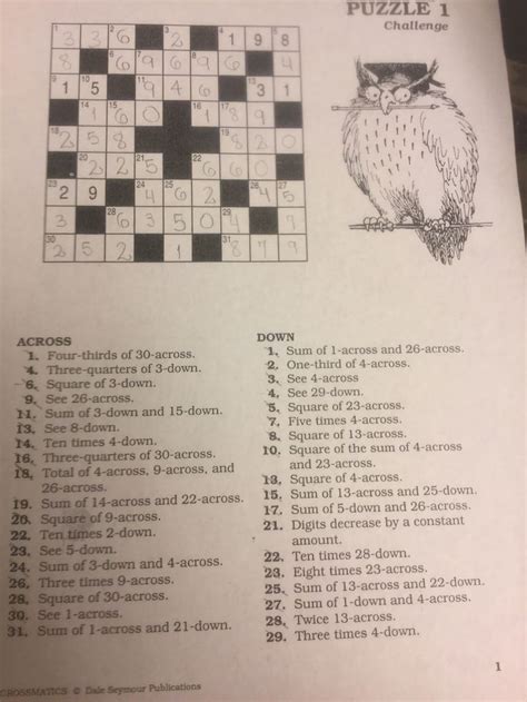 Read Puzzle 1 Challenge Crossmatics Answers 