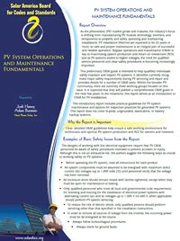 Read Online Pv System Operations And Maintenance Fundamentals 