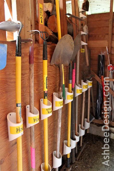 pvc pipe garden tool storage