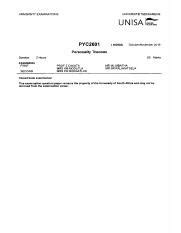 pyc 2601 previous exam paper memos