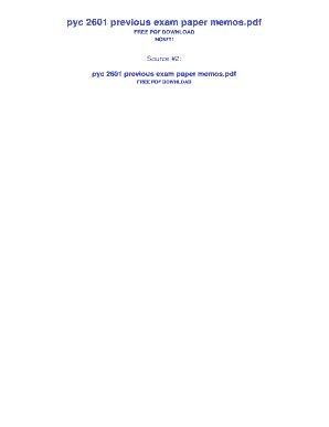 Read Pyc 2601 Previous Exam Paper 