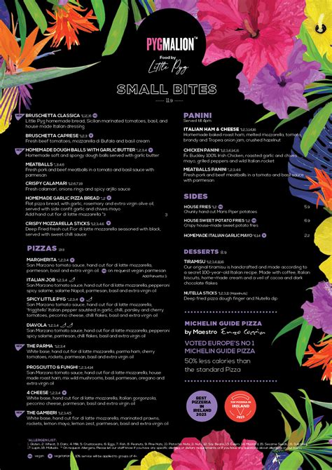Pygmalion Menu