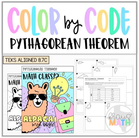 Pythagorean Theorem Color By Number Teks 8 7c Pythagorean Theorem Coloring Worksheet - Pythagorean Theorem Coloring Worksheet