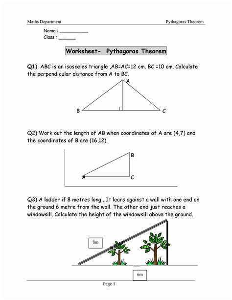 Pythagorean Theorem Problems Worksheets Math Aids Com Pythagorean Theorem Practice Worksheet Key - Pythagorean Theorem Practice Worksheet Key