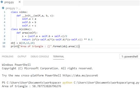 python - Calculate the area of the Triangle using Class and Inheritance …