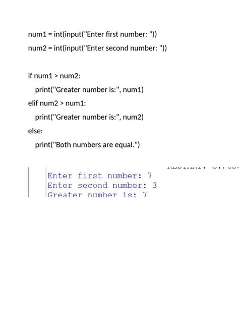 Python Compare Two Numbers