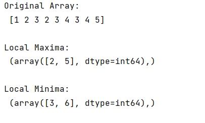 Python Finding Local Maxima Minima With Numpy In A 1d