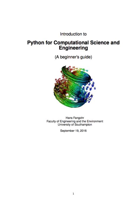 Python For Computational Science And Engineering