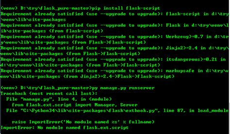 python importerror no module named flask.ext.script Stack Overflow