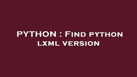 Python Lxml Find