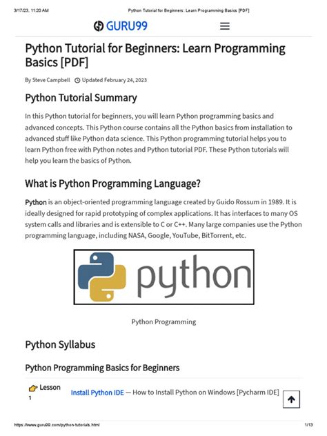 Python Programming For Beginners Learn The Fundam