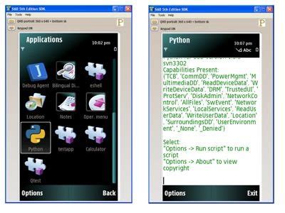 python script shell s60 v5 symbian games