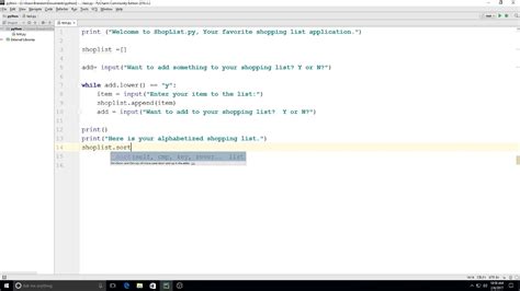 Python Shopping List