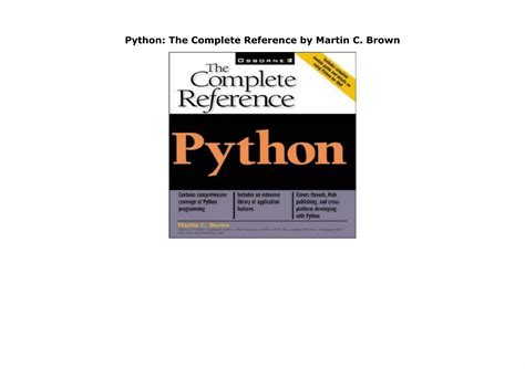 Python The Complete Reference By Martin C Brown