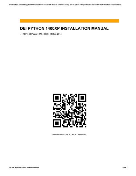 Full Download Python 1400Xp Installation Guide 