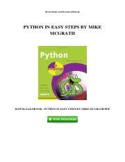 Full Download Python By Mike Mcgrath Pdf 