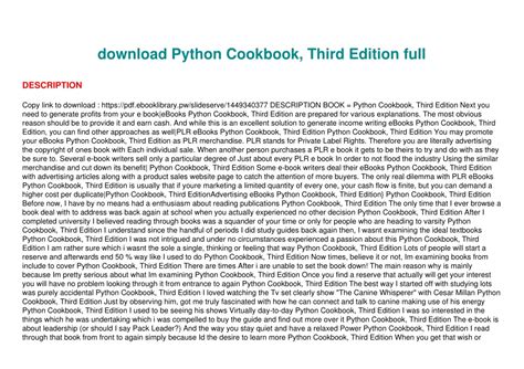 Full Download Python Cookbook 3Rd Edition Free Download 