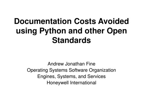 Read Online Python Documentation Standards 