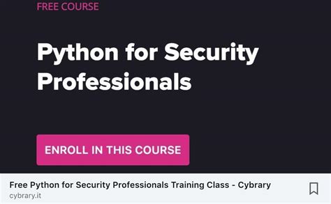 Read Online Python For Security Professionals Training Class 