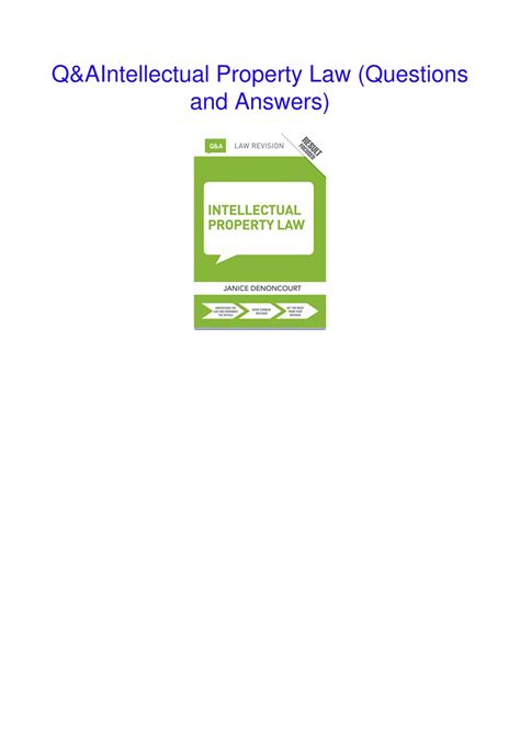 Download Q A Intellectual Property Law Questions And Answers 