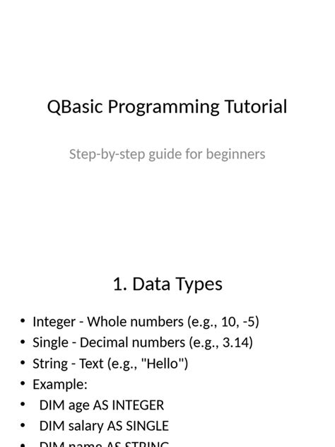 Qbasic Programming Manual